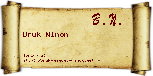 Bruk Ninon névjegykártya
